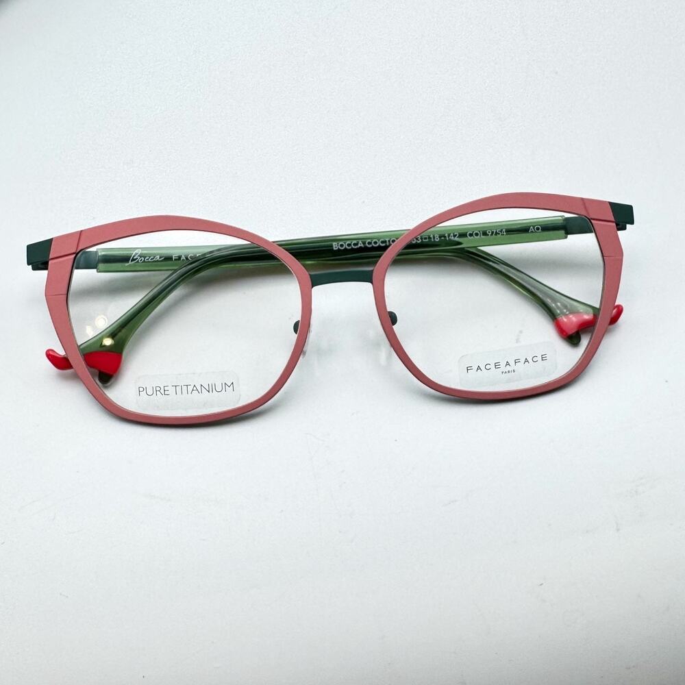 Face à Face Men's Pink and Green Titanium Glasses